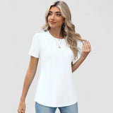Noelie Short-Sleeve Seam-Detail Top