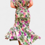 Alondra - Vestido longo Alondra com estampa floral e decote em V