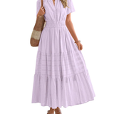 Moda Lusitana - Vestido Boho com Elástico na Cintura