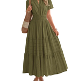 Moda Lusitana - Vestido Boho com Elástico na Cintura
