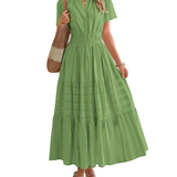 Moda Lusitana - Vestido Boho com Elástico na Cintura