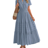 Moda Lusitana - Vestido Boho com Elástico na Cintura