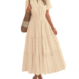 Moda Lusitana - Vestido Boho com Elástico na Cintura