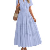 Moda Lusitana - Vestido Boho com Elástico na Cintura