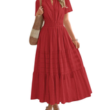 Moda Lusitana - Vestido Boho com Elástico na Cintura