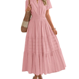 Moda Lusitana - Vestido Boho com Elástico na Cintura