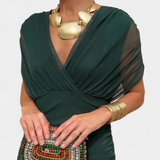 Alondra - Vestido longo Alondra com estampa floral e decote em V