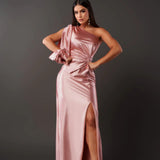 Moda Lusitana - Vestido de Cetim com Fenda