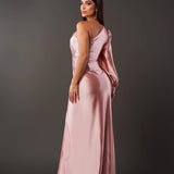 Moda Lusitana - Vestido de Cetim com Fenda