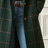 Florencia | Casaco retrô de tweed xadrez com lapelas