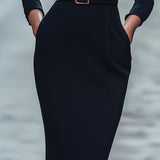 Vestido Justo Preto Refinado