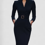 Vestido Justo Preto Refinado