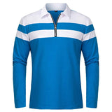 Camisola elegante com fecho de correr às riscas