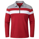 Camisola elegante com fecho de correr às riscas