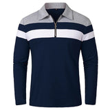 Camisola elegante com fecho de correr às riscas