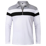 Camisola elegante com fecho de correr às riscas