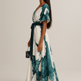 Vestido Longo Estampa Aquarela