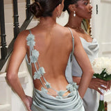 Nina™ | Vestido de festa luxuoso em seda com babados