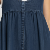 Moda Lusitana - Vestido maxi de ganga com lavagem vintage