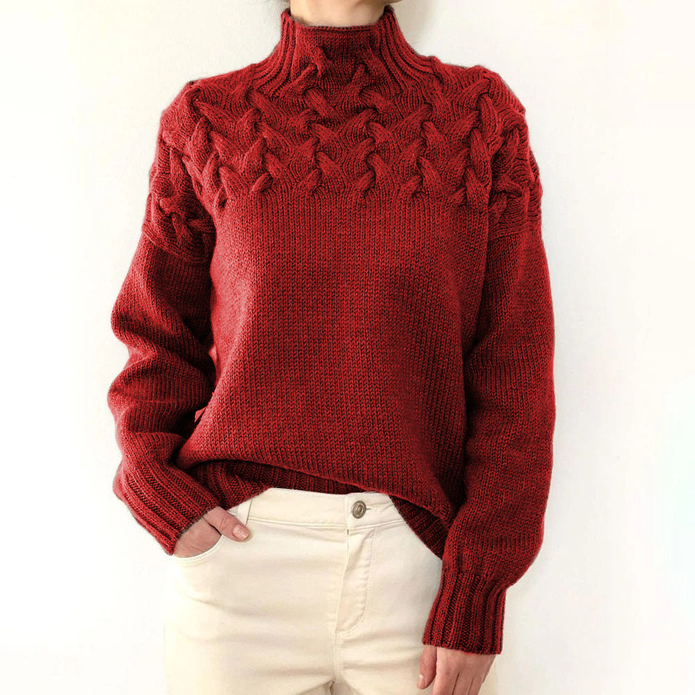 Cordelia Cable-Knit Turtleneck Sweater