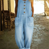 Moda Lusitana - Macacão de Denim Confortável