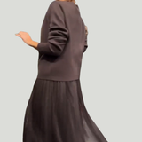 Ullé | Vestido elegante de malha e tule para mulher