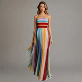 Moda Lusitana - Vestido Longo Multicolorido Plissado