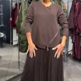 Ullé | Vestido elegante de malha e tule para mulher