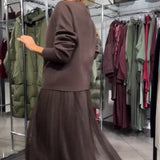 Ullé | Vestido elegante de malha e tule para mulher