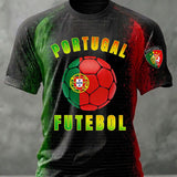 Camiseta masculina com estampa de futebol português