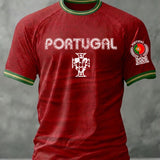 Camiseta masculina com estampa de futebol português