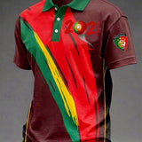 Camisa Estampada de Futebol Português Masculino