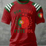 Camiseta masculina com estampa de futebol português