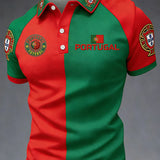 Futebol Português Masculino de Impressão Casual Top