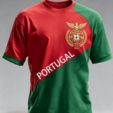 Camiseta com estampa de arte para fãs de futebol de Portugal, masculina