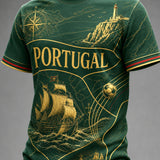 Men's Portugal Football Match Cheering Art Print T-shirt