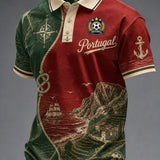Portugal Homens Fã de Futebol Art Print Polo de manga curta