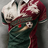 Men's Portugal Football Match Support Art Print Polo