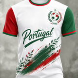 Camiseta com estampa artística de torcida para jogos de futebol da seleção portuguesa masculina