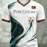 Camiseta Masculina de Futebol Portugal Football Match Art Print