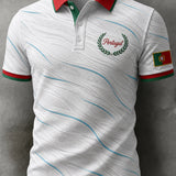 Polo com Estampa de Arte para Fãs de Futebol de Portugal – Masculino