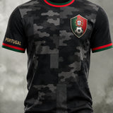 Camiseta com estampa de arte para fãs de futebol de Portugal, masculina