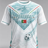 Camiseta com estampa artística de torcida para jogos de futebol da seleção portuguesa masculina