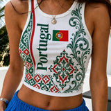 Women's Portugal Futebol Jogo Cheering Art Print Tank Top