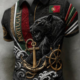 Jogo de Futebol Masculino Portugal Cheering Art Print Polo
