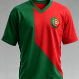 Camiseta com estampa artística de torcida para jogos de futebol da seleção portuguesa masculina