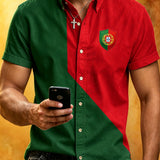 Camisa de manga curta masculina Portugal Football Fan Art Print