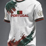 Camiseta masculina estampada com futebol português