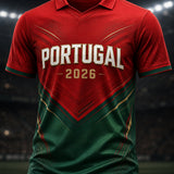 Futebol masculino Portugal fã Art Print V-Neck Top