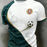 Camiseta com estampa de arte para fãs de futebol de Portugal, masculina